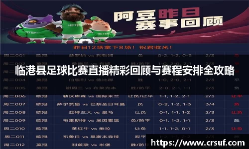 临港县足球比赛直播精彩回顾与赛程安排全攻略