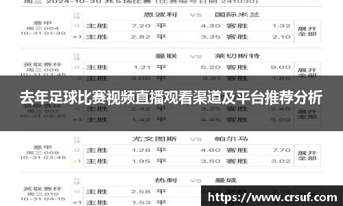 去年足球比赛视频直播观看渠道及平台推荐分析