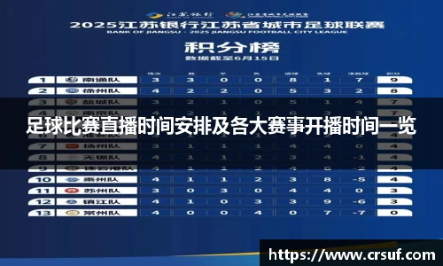 足球比赛直播时间安排及各大赛事开播时间一览